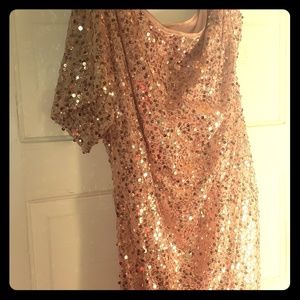 1 shoulder Sequins dark gold color for $65